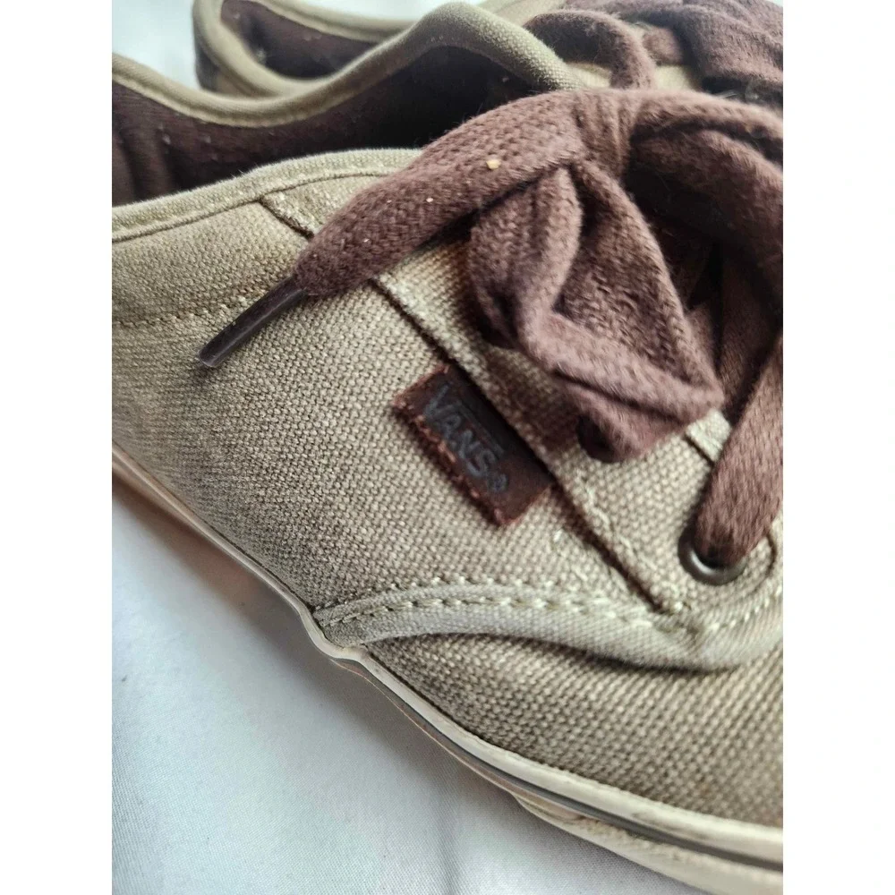 Vans Low Top Canvas Sneakers Tan Brown Youth 5.0 Skate Shoes